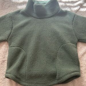 Serra green sherpa fleece pullover